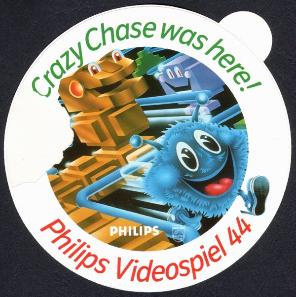 Philips Videopac G-7000 "Crazy Chase was here! Philips Videospiel" Cart 44 - Sticker [RN:3-3] [YR:xx] [SC:DE]
