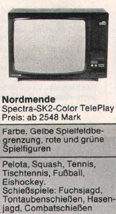 Nordmende Spectra-SK-2-Color TelePlay (Built-in Pong system)