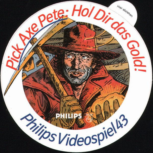 Philips Videopac G-7000 "Pick Axe Pete - Hold Dir das Gold!" Modul 44 - Aufkleber