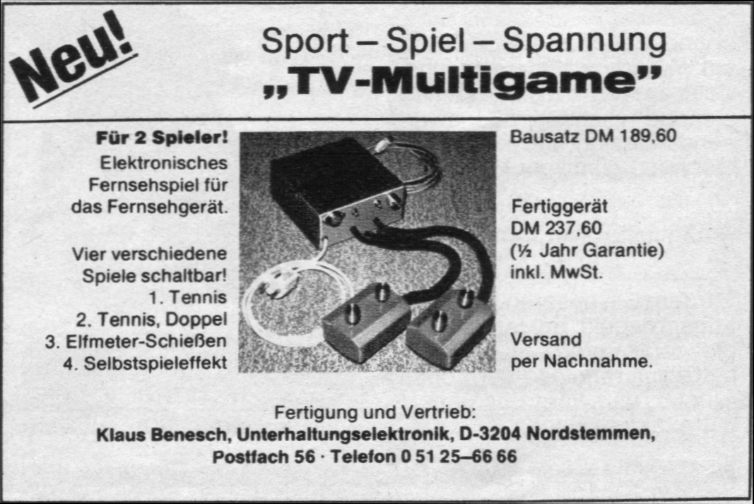 TV Multigame Pong Kit (No Brand)