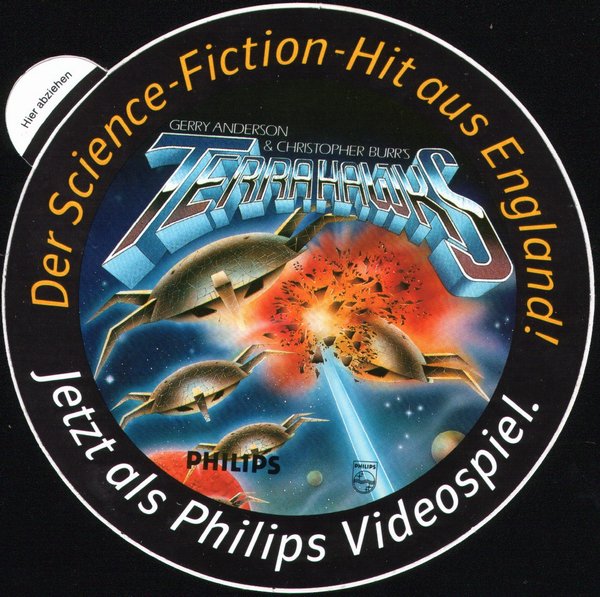 Philips Videopac G-7000 "Der Sience-Fiction-Hit aus England - Jetzt als P. Videospiel!" Cart 51+ Sticker
