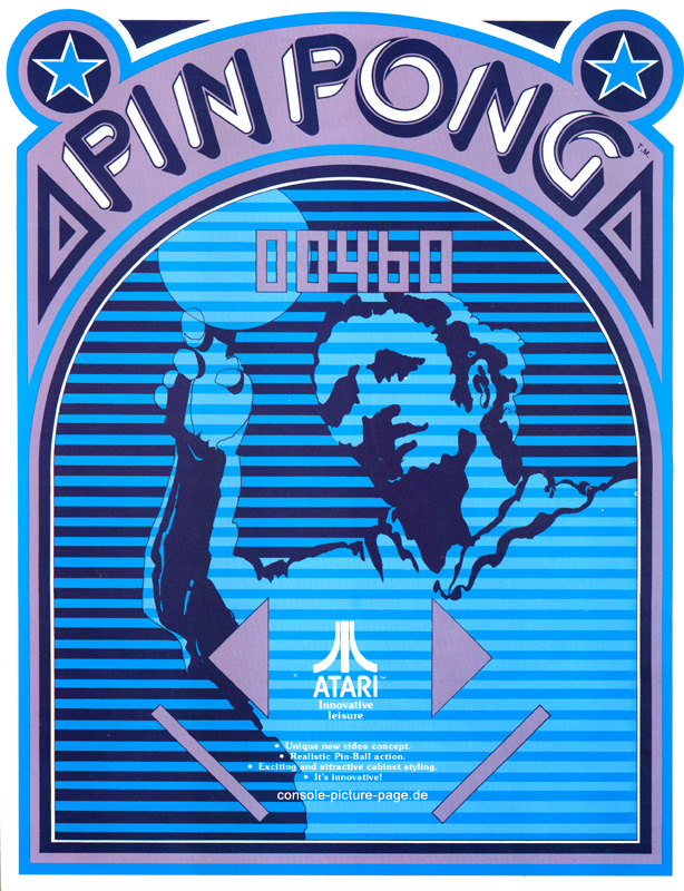 Atari Pin Pong Automat Werbeblatt Flyer