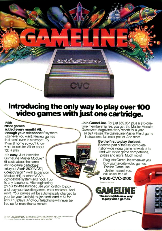 Gameline Master Module Atari VCS-2600 Colecovision Ad [RN:7-3] [YR:xx] [MC:US]