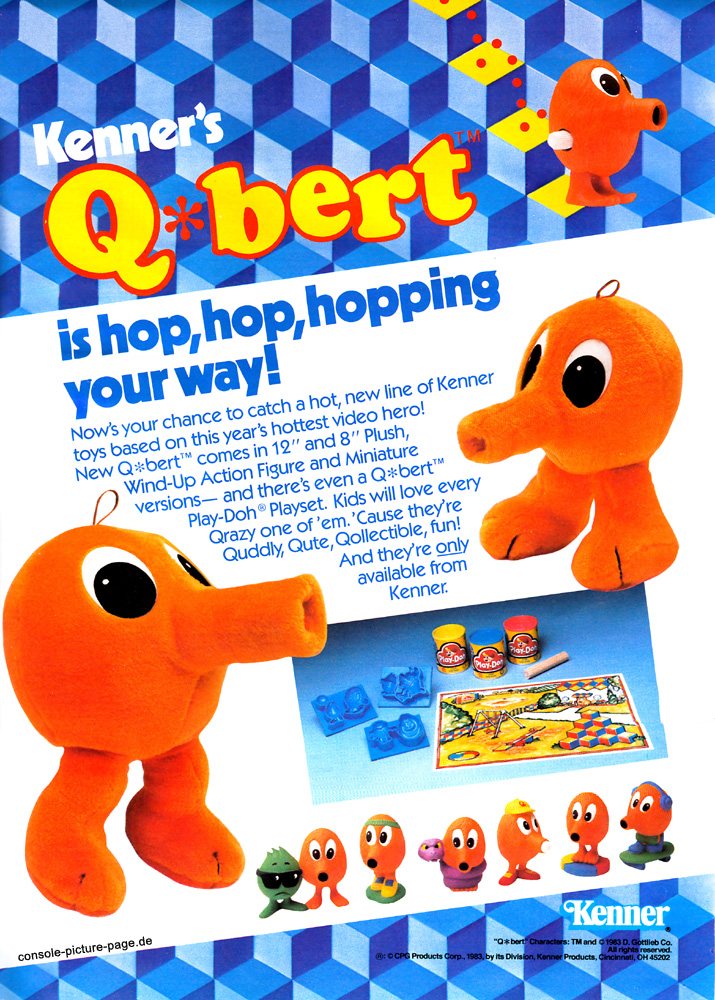 Kenner "Q-bert is hop, hopping your way!" Toy & Hobby World Hndler Werbung (Q-bert, Qbert)