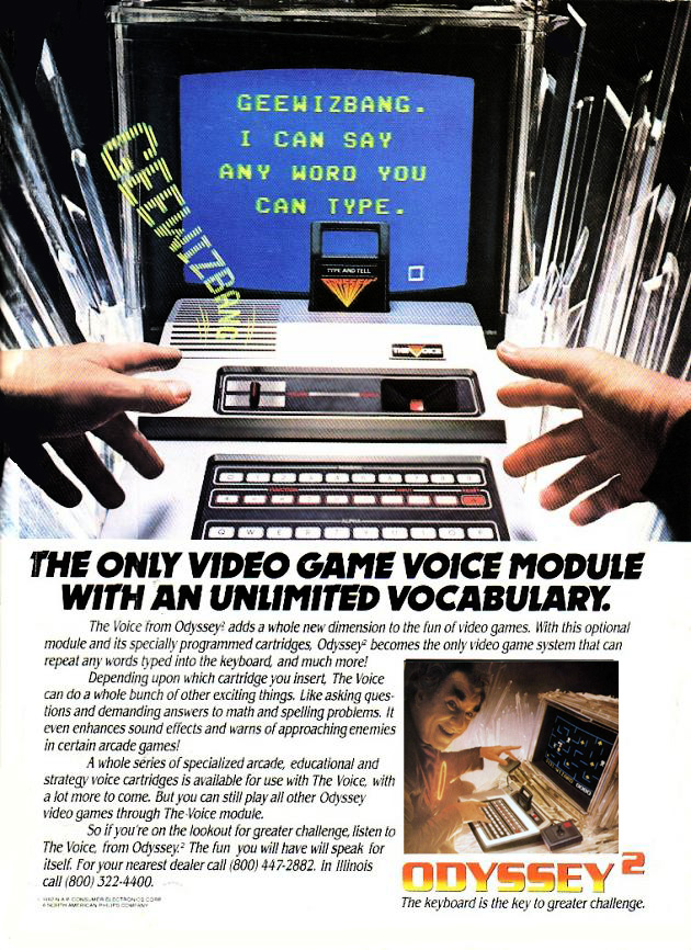 Magnavox Odyssey "The Only Video Game Voice Module With An Unlimited Vocabulary" The Voice Ad