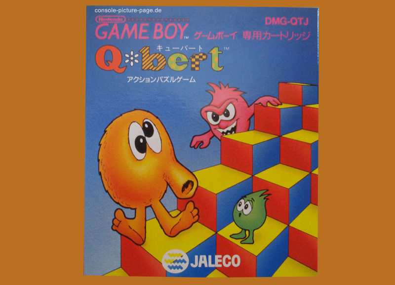 Nintendo (Jaleco) Gameboy Cartridge Japanese Edition DMG-QTJ Q*bert (Q-bert, Qbert) [RN:1-6] [YR:91][SC:WW][MC:JP]
