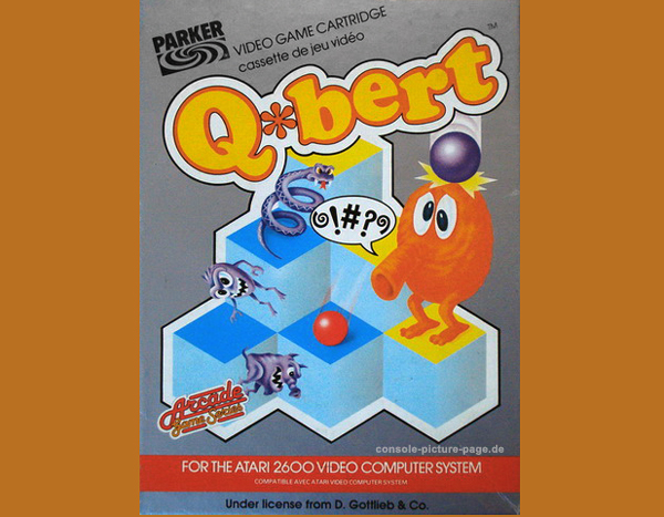 Parker (Atari) VCS-2600 Q*bert Cartridge (Q-bert, Qbert) [RN:1-6] [YR:83][SC:WW]