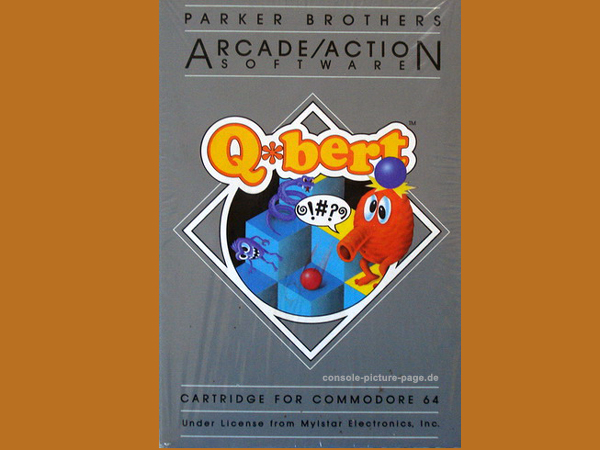 Parker (Commodore) Q*bert C-64 Cartridge (Q-bert, Qbert)