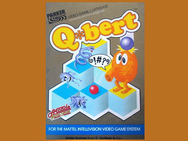 Parker (Mattel) Q*bert Intellivision Cartridge (Q-bert, Qbert)