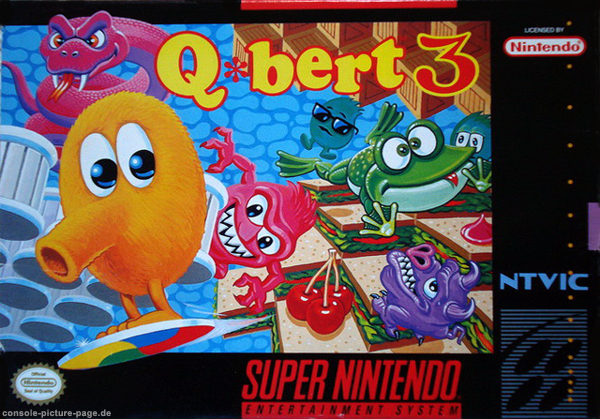 Nintendo (NTVIC) SNES Super N. Entertainment System Cartridge Q*bert 3 (Q-bert, Qbert)
