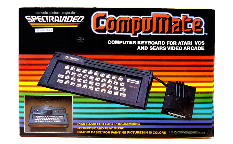Spectravideo Compumate Computer Keyboard for Atari VCS-2600 & Sears Video Arcade [RN:6-6][YR:83][SC:US][MC:xx]